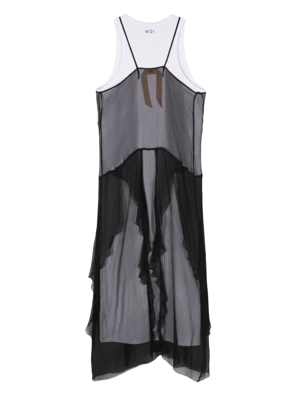 N°21 Layered Silk Midi Dress In Black