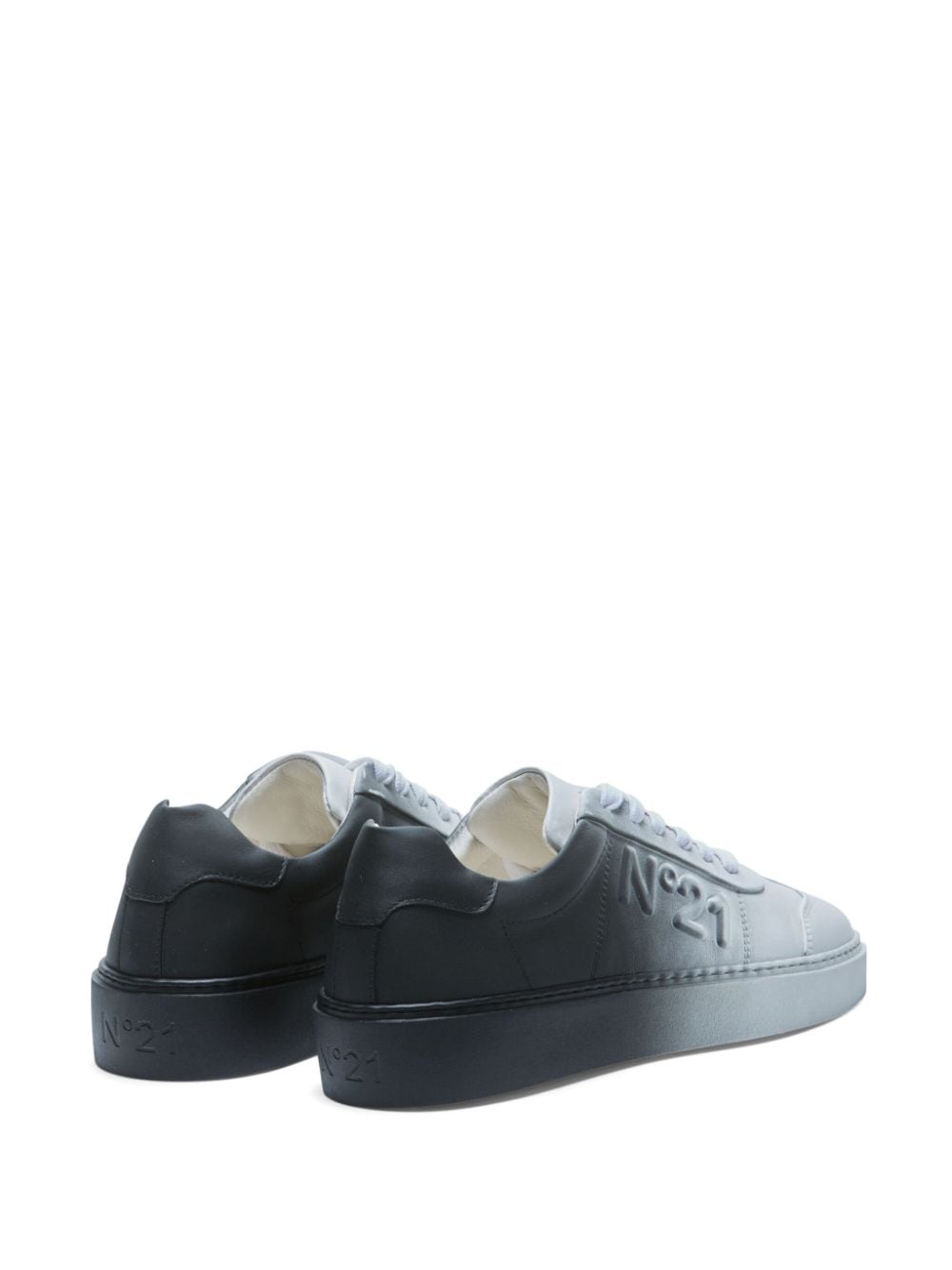 Shop N°21 Gradient-effect Leather Sneakers In Black