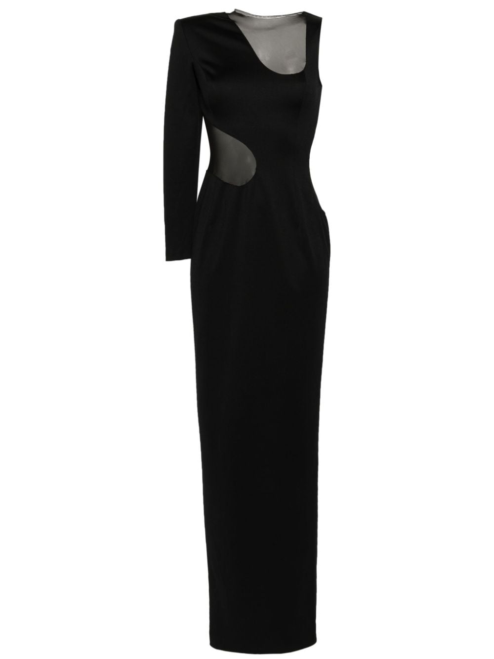 Jean Louis Sabaji Asymmetric Cut-out Gown In 黑色