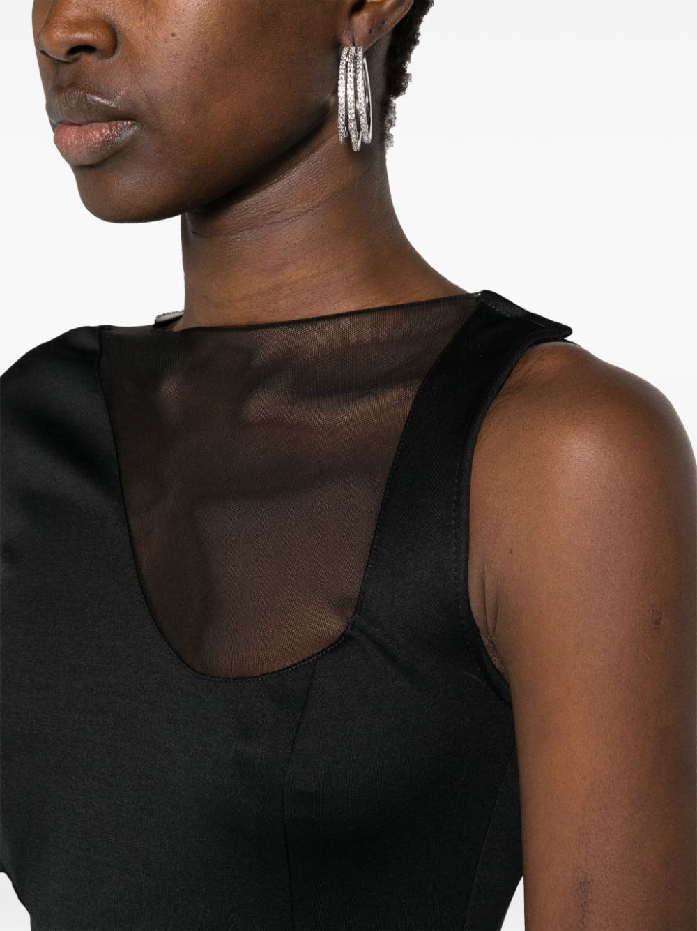 Shop Jean Louis Sabaji Asymmetric Cut-out Gown In 黑色