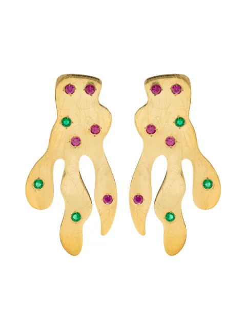 LIYA aretes Flame Sparkle con detalles de cristal