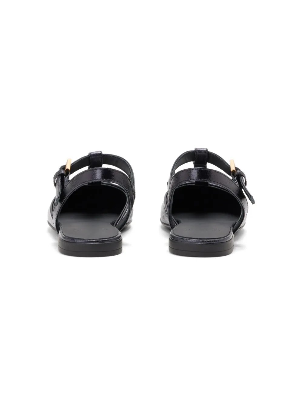 Shop Versace Alia Leather Ballerina Shoes In Black