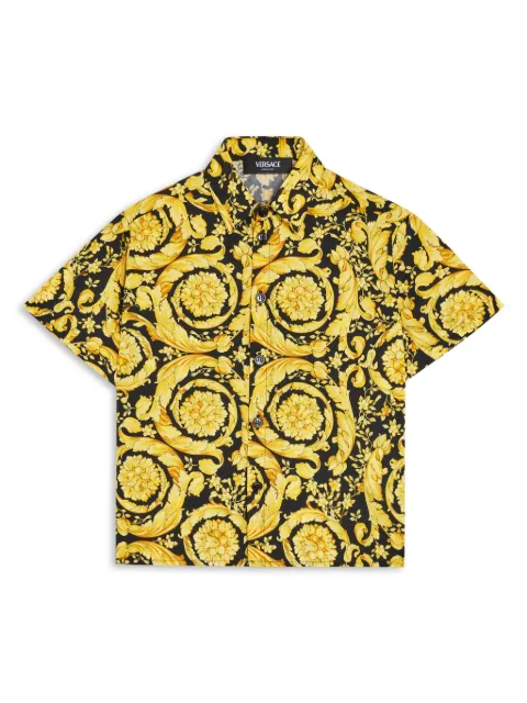 Versace Kids Barocco-print short-sleeve shirt