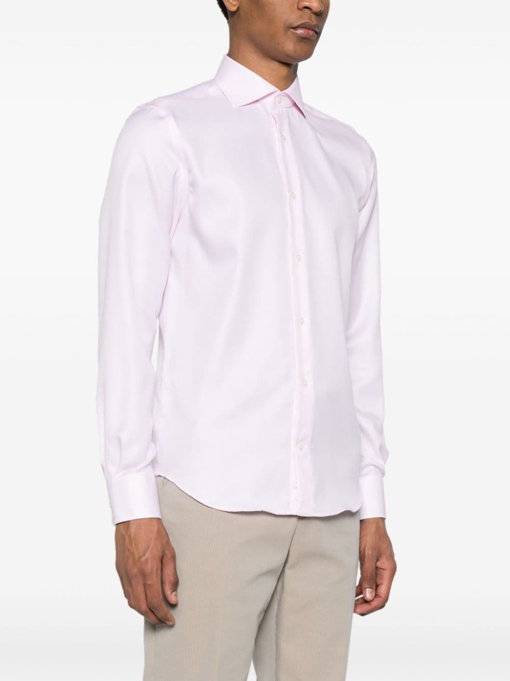 Shop Boggi Milano Dobby Cotton Shirt In Pink