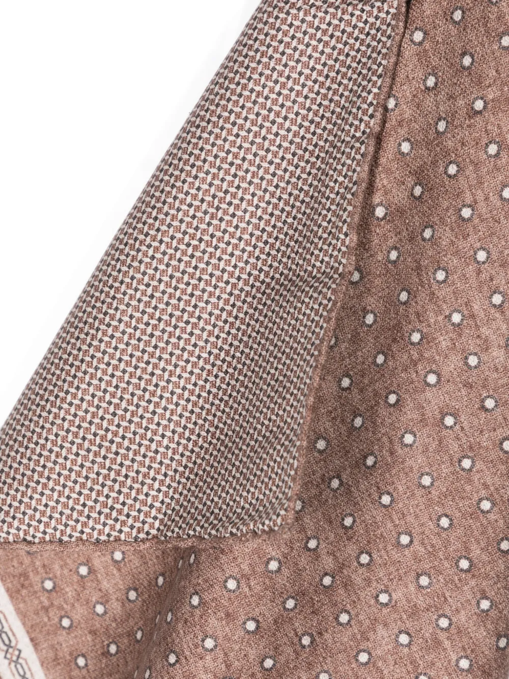 Brunello Cucinelli Mix-print Silk Scarf In Brown