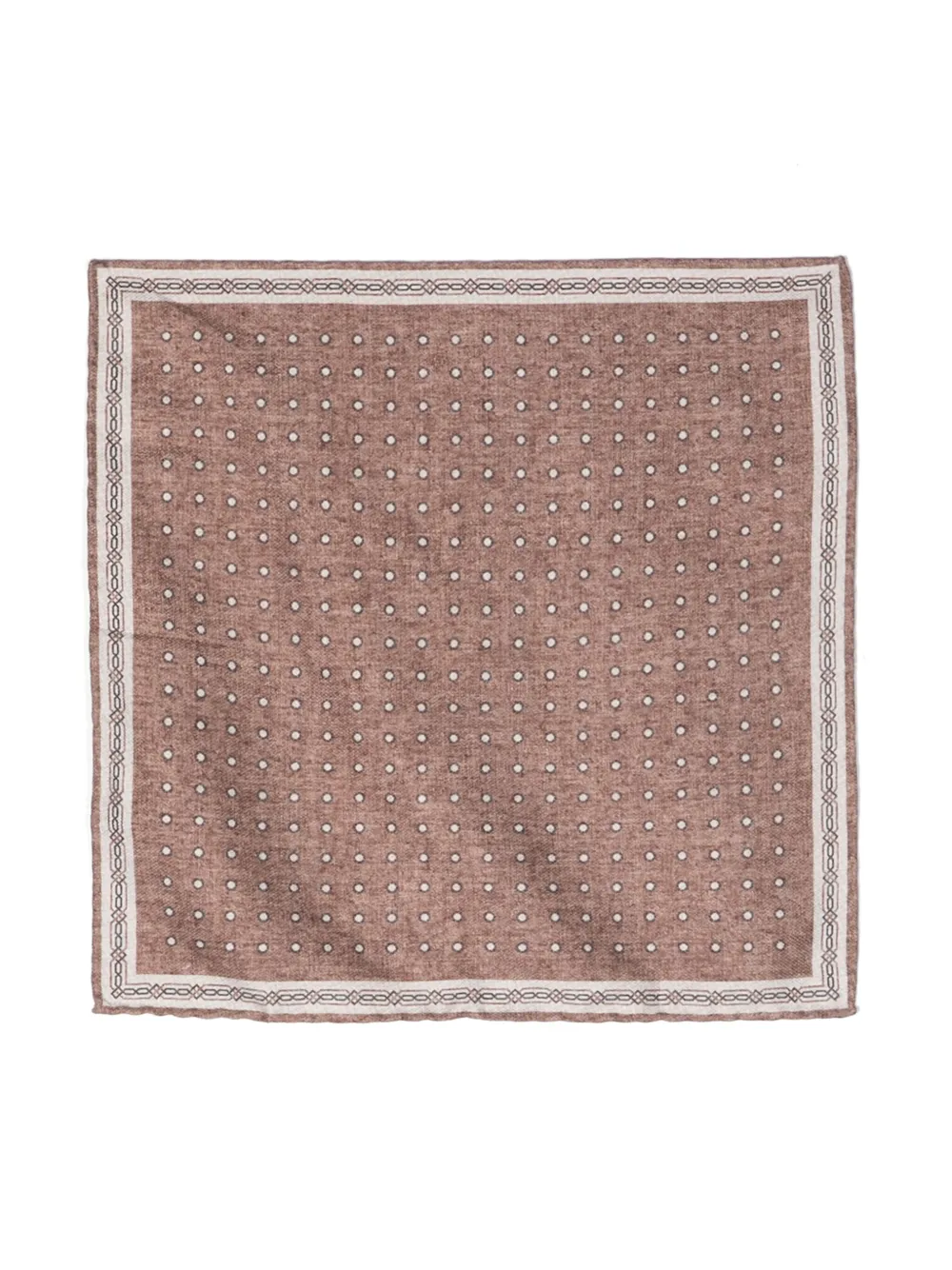 Brunello Cucinelli ミックスプリント シルクスカーフ - ブラウン Brunello Cucinelli ミックスプリント シルクスカーフ - ブラウン