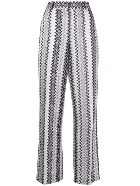 Missoni بنطال هاي ويست بحياكة متعرجة