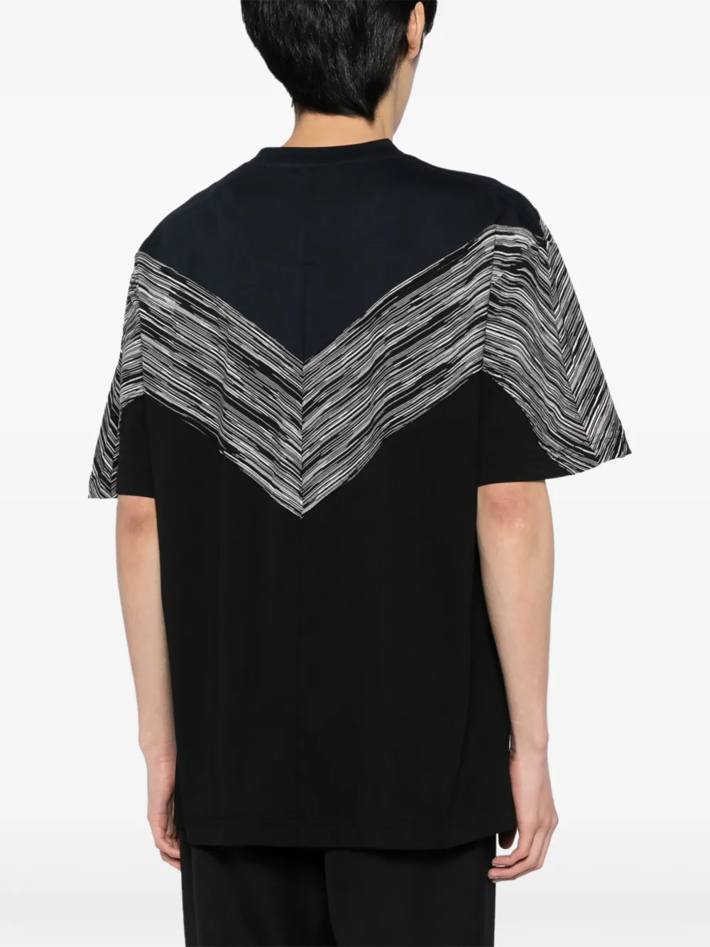 Missoni Zigzag-print Cotton T-shirt In Schwarz