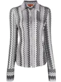 Missoni chevron-print lurex-threading shirt - Purple