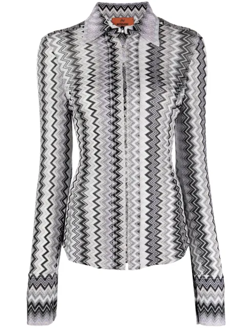 Missoni chevron-print lurex-threading shirt