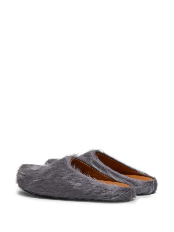 【Marni】 Fussbett calf hairサンダル Marni Fussbett calf-hair Clogs | Grey | FARFETCH