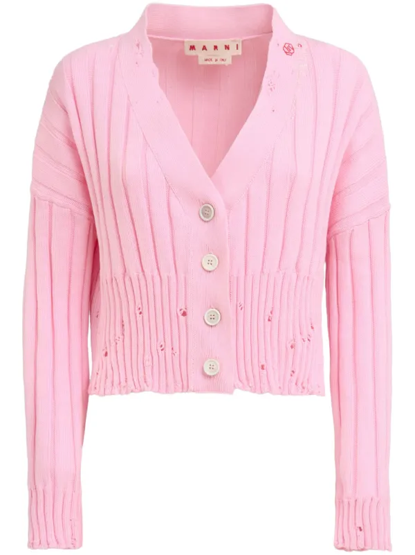 MARNI ダメージカーディガン クロップド