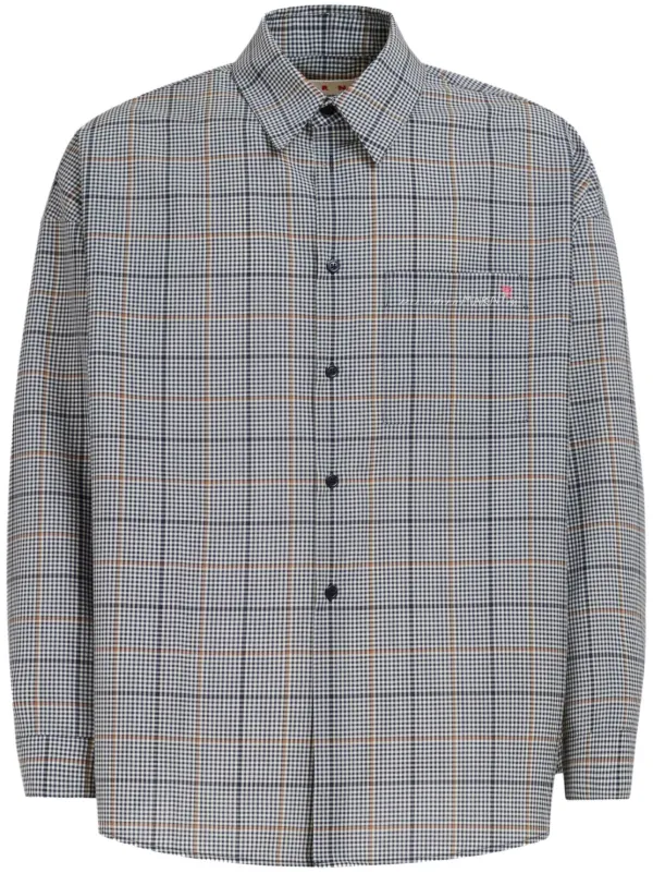 Marni Checked wool-blend Shirt - Farfetch