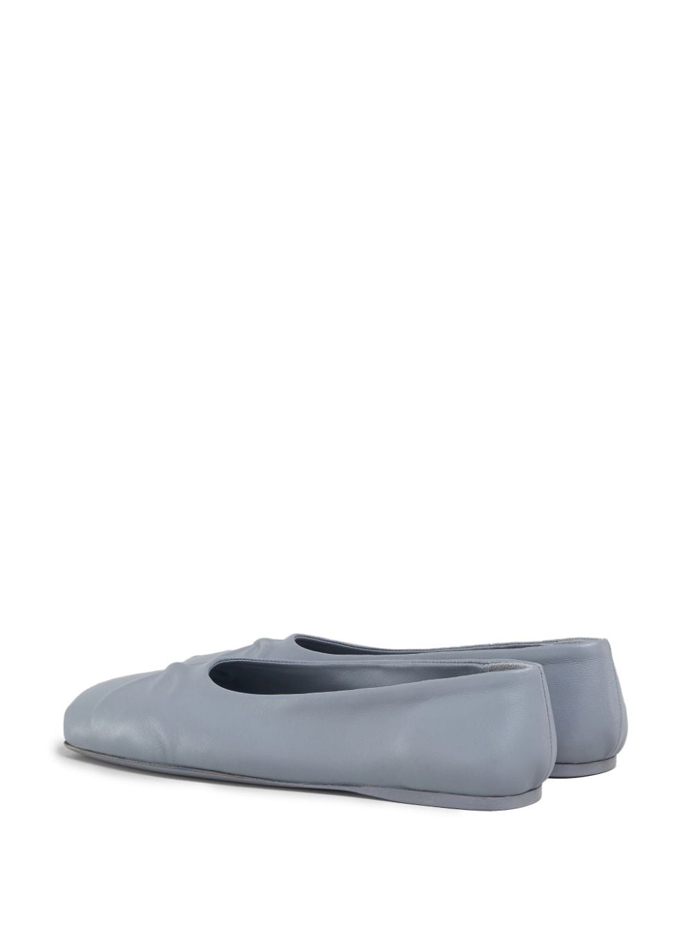 Shop Marni Bow-embossed Leather Ballerina Shoes In Grey