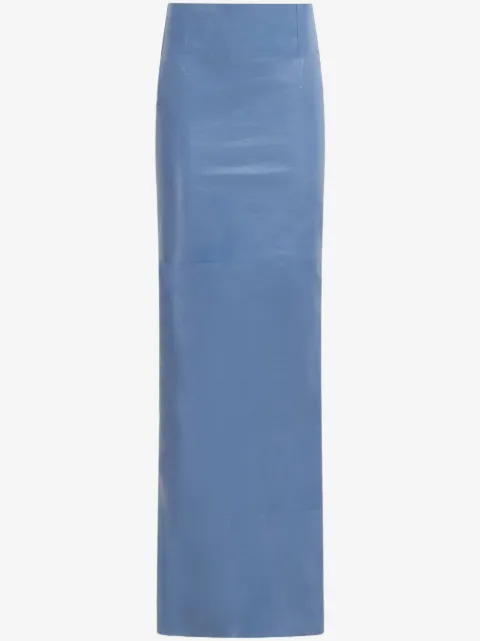 Marni rear-slit leather maxi skirt
