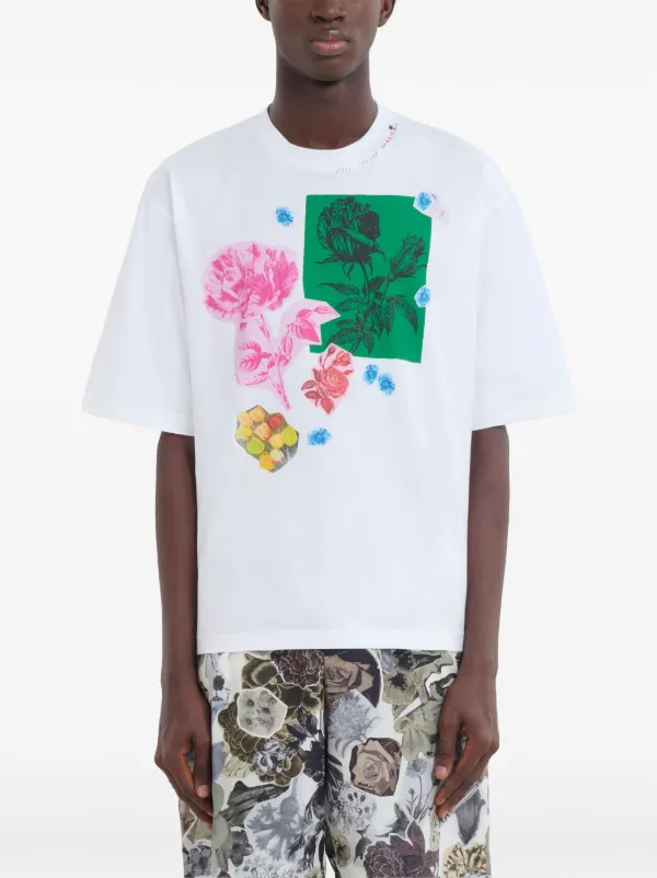 Marni floral-print Cotton T-shirt | White | FARFETCH