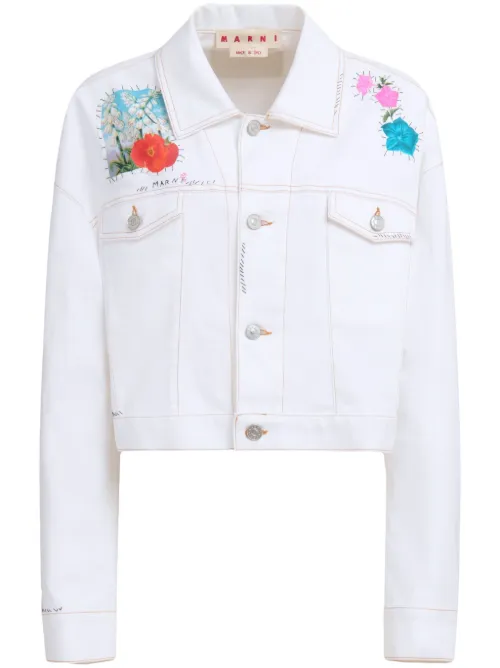 Marni pull à logo brodé - Blanc - Marni - Modalova
