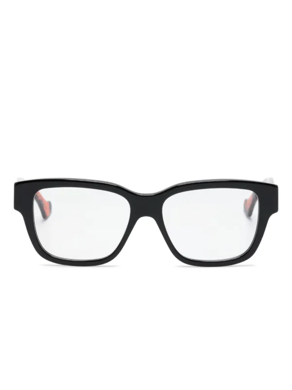 Gucci Eyewear トータスシェル スクエア眼鏡フレーム | ブラック 