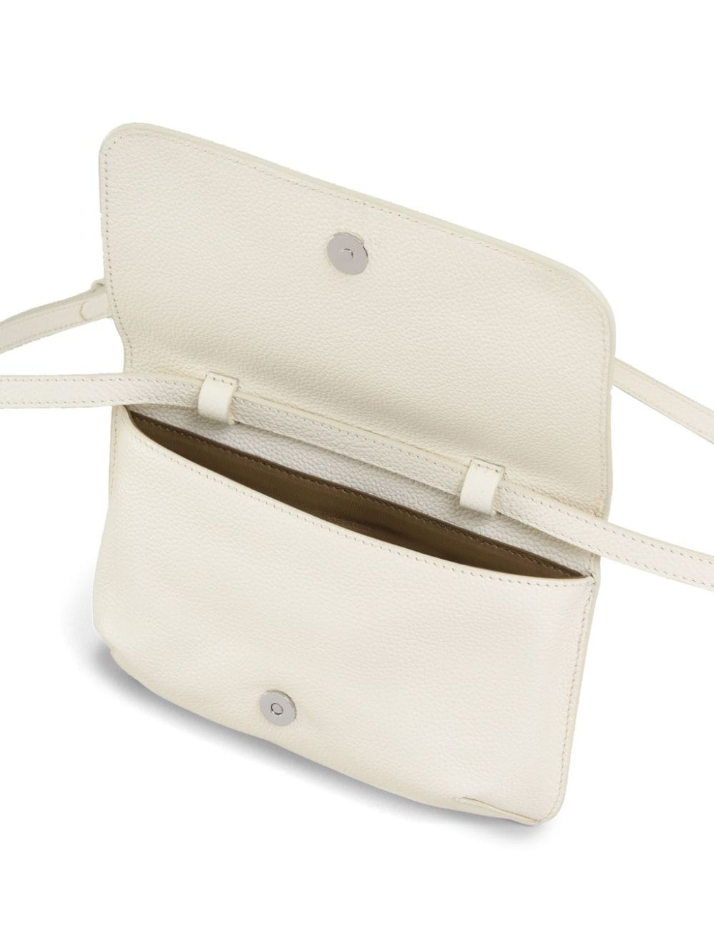 Shop Marni Logo-embroidered Leather Shoulder Bag In White