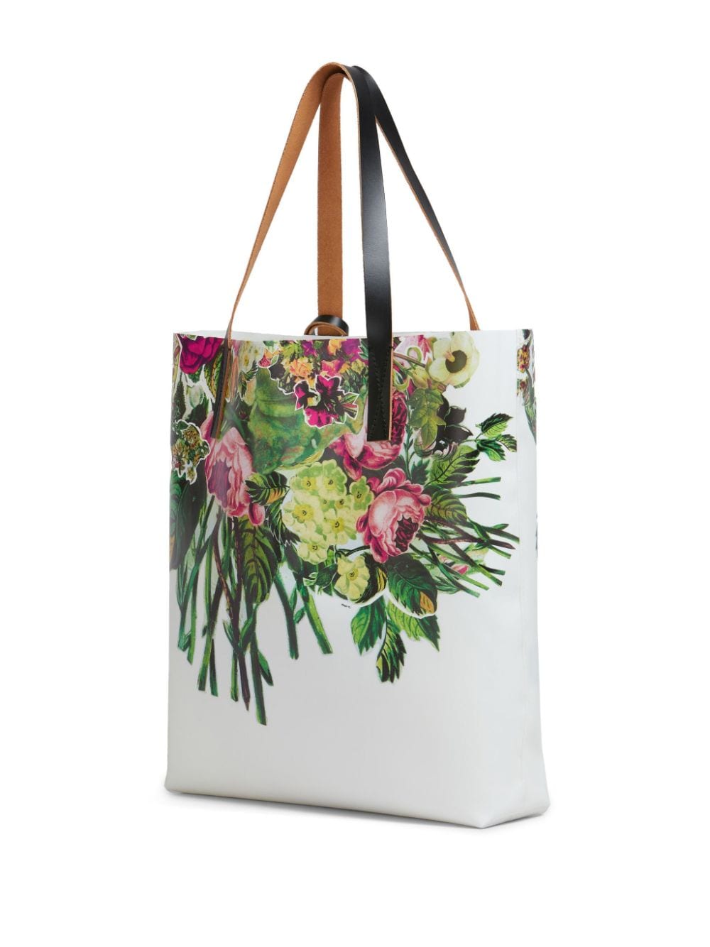 Shop Marni Floral-print Tote Bag In White