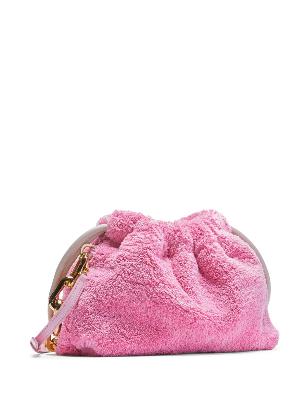 Shop N°21 Eva Sponge Shearling Shoulder Bag In Pink