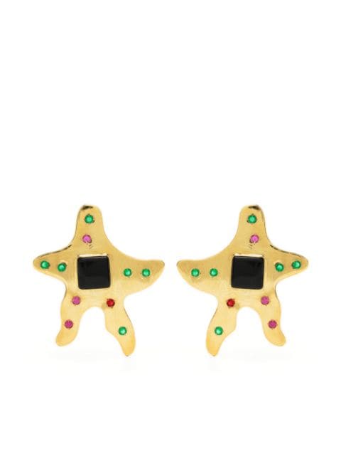 LIYA star-shaped brass earrings