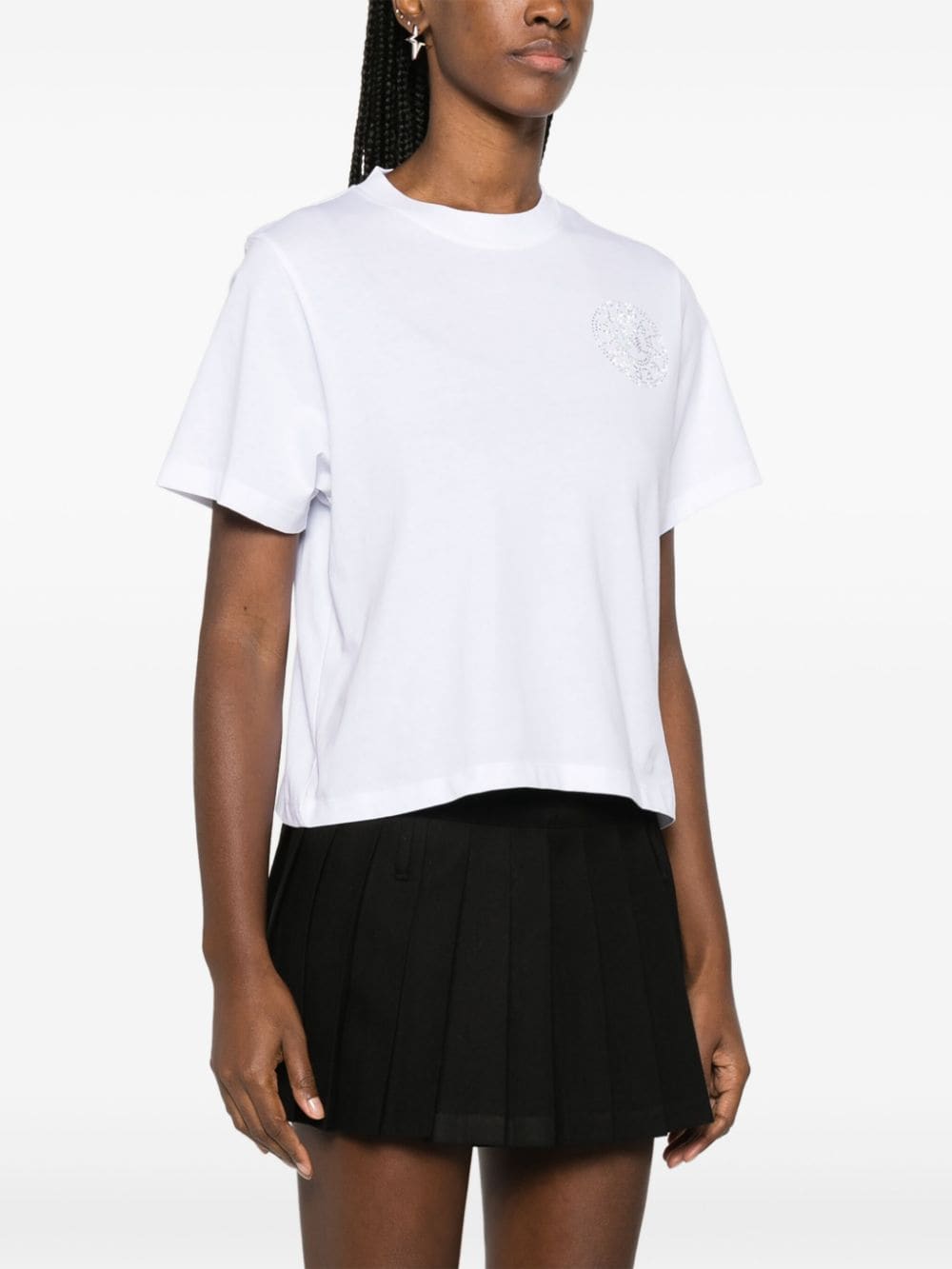 Shop Karl Lagerfeld Logo-embellished Organic Cotton T-shirt In White