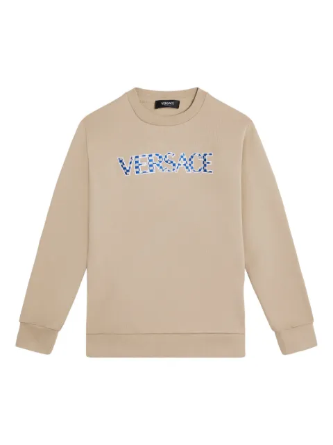 Versace Kids logo-embroidered cotton sweatshirt