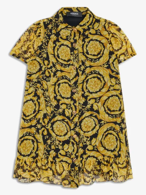 Versace Kids Barocco-print silk dress