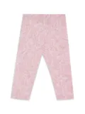 Versace Kids Barocco-print jersey-texture leggings - Pink
