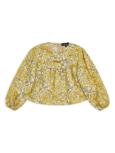 Versace Kids barocco-print silk shirt