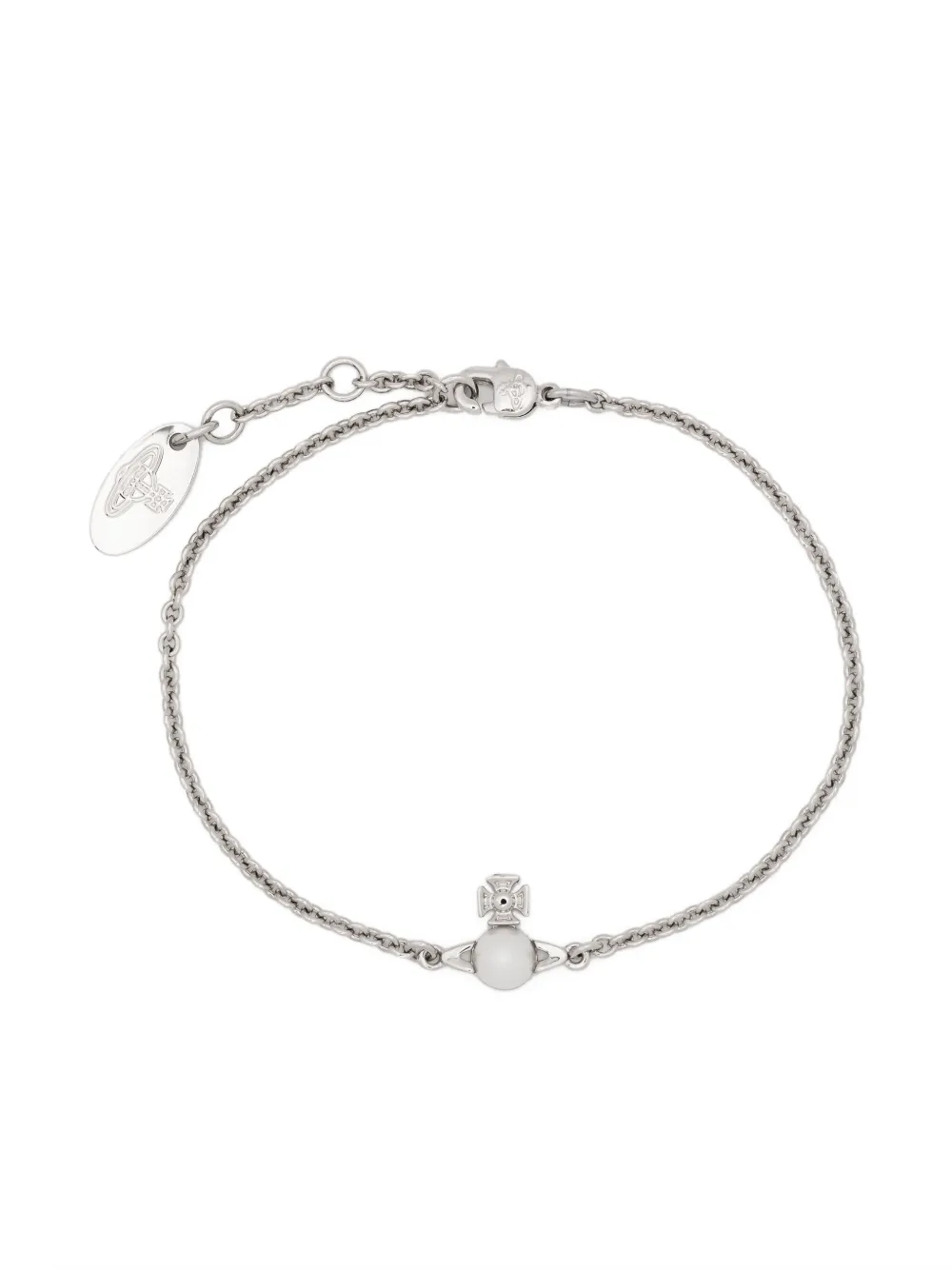 Vivienne Westwood Mini Bas Relief Chain Bracelet In Silver