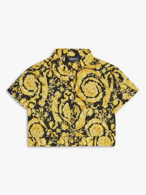 Versace Kids Barocco-print short-sleeve shirt