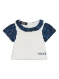 Versace Kids logo-print ruffle-detail T-shirt - White