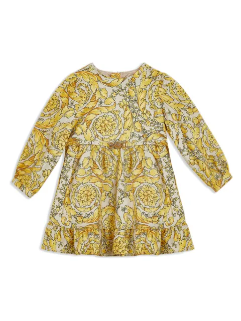 Versace Kids Barocco-print silk dress