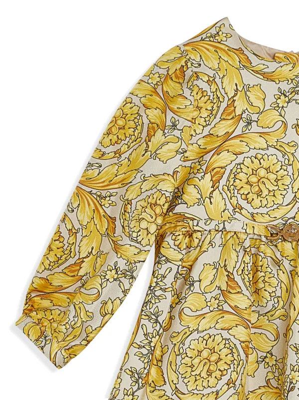 VERSACE COLLECTION ワンピース イエロー 40 Versace Kids バロッコ シルクワンピース | イエロー | FARFETCH JP
