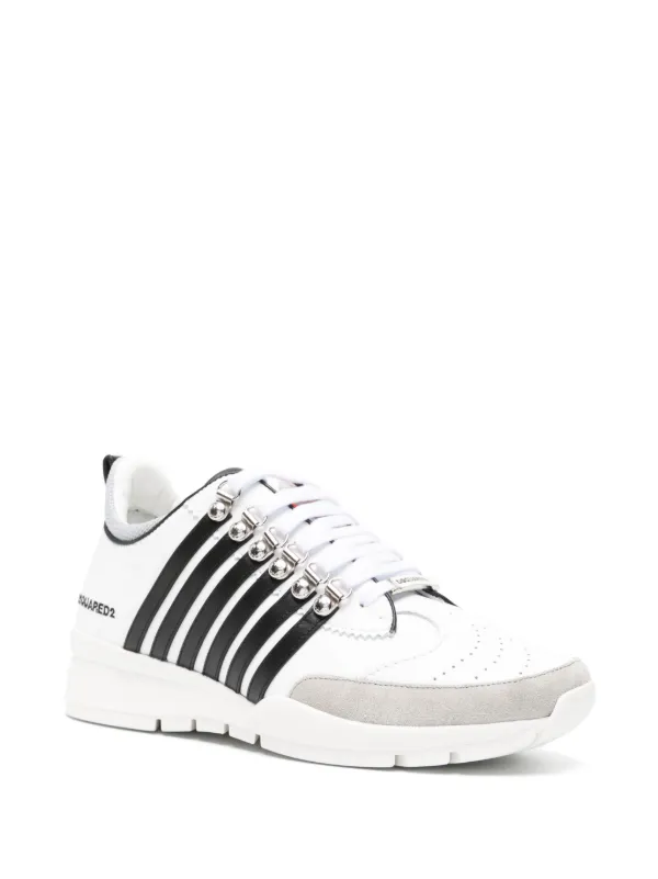 DSQUARED2 Legendary Striped Leather Sneakers | White | FARFETCH