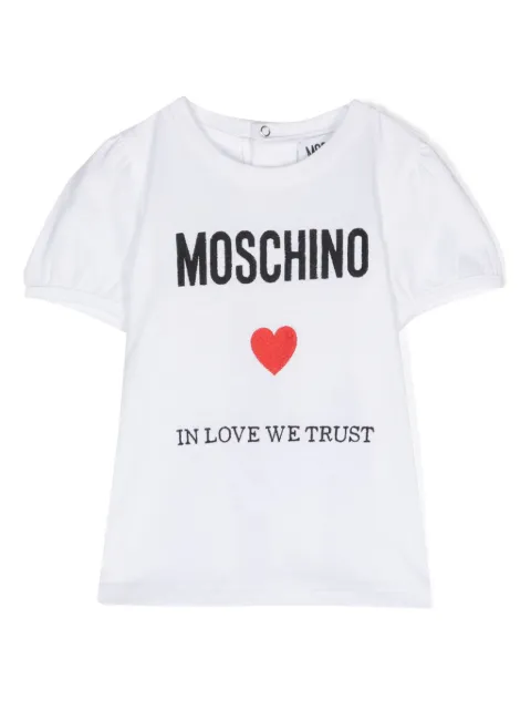 Moschino Kids embroidered-logo cotton T-shirt