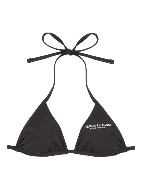 Armani Exchange logo-print bikini top