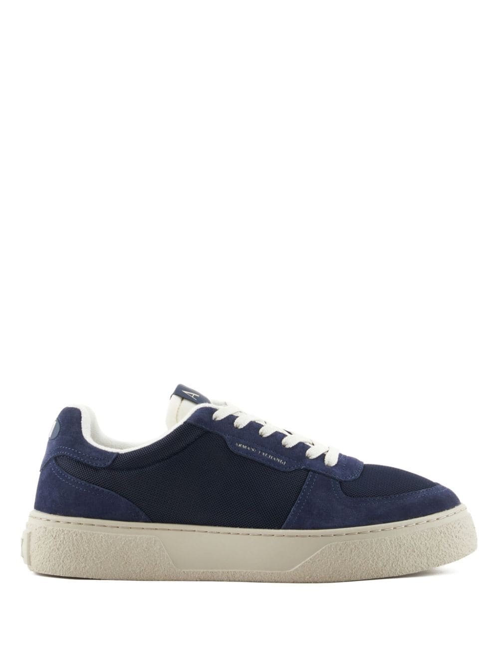 Armani Exchange logo-stamp panelled sneakers Blue