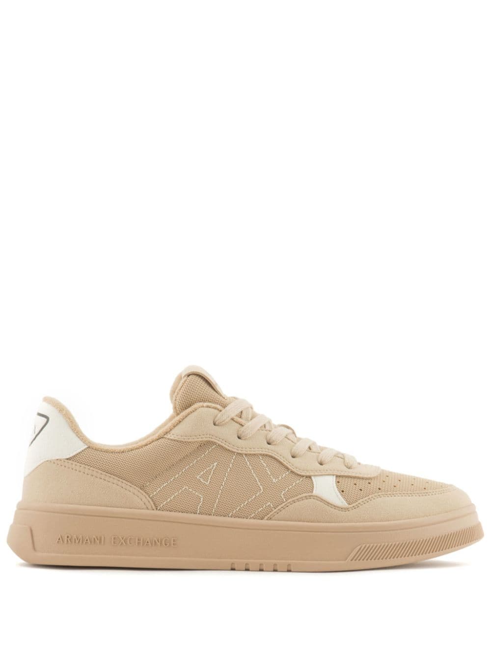 Armani Exchange logo-embroidered sneakers Neutrals