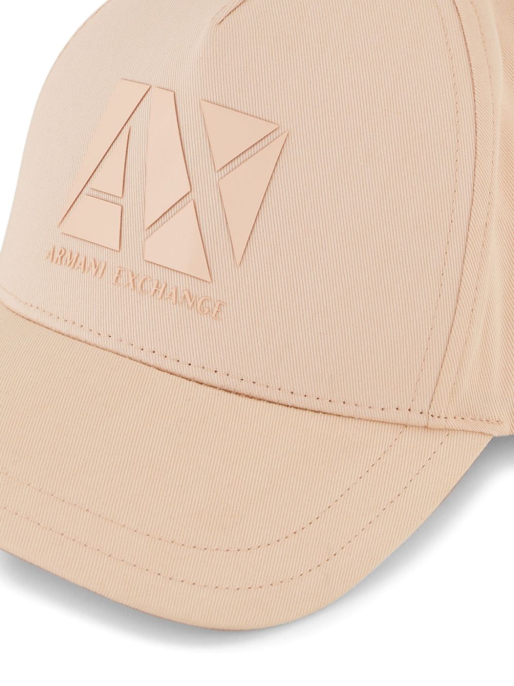 Shop Armani Exchange Logo-appliqué Cotton Cap In Neutrals
