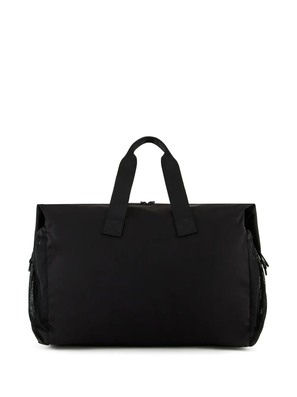 Armani Exchange Pre-owned canvas reistas met logoprint - Zwart