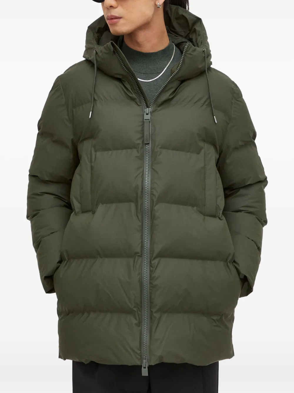 Rains hooded-neckline padded jacket | Green | Image 1