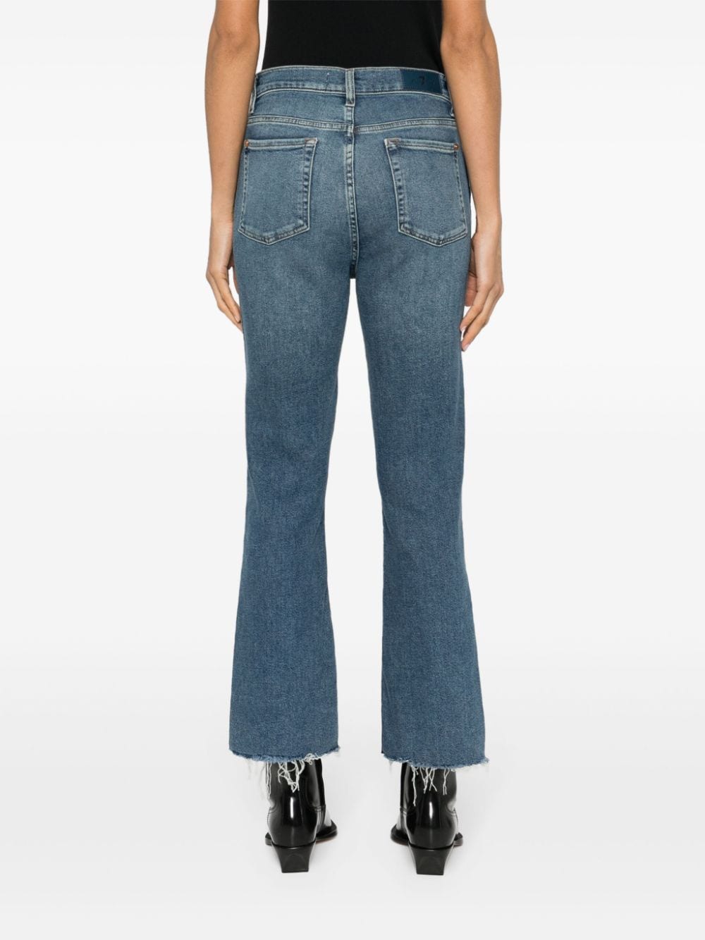 Shop 7 For All Mankind High-rise Cropped Jeans In Blue