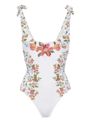 FARM Rio Banana Vitamin floral-motif Swimsuit - Farfetch