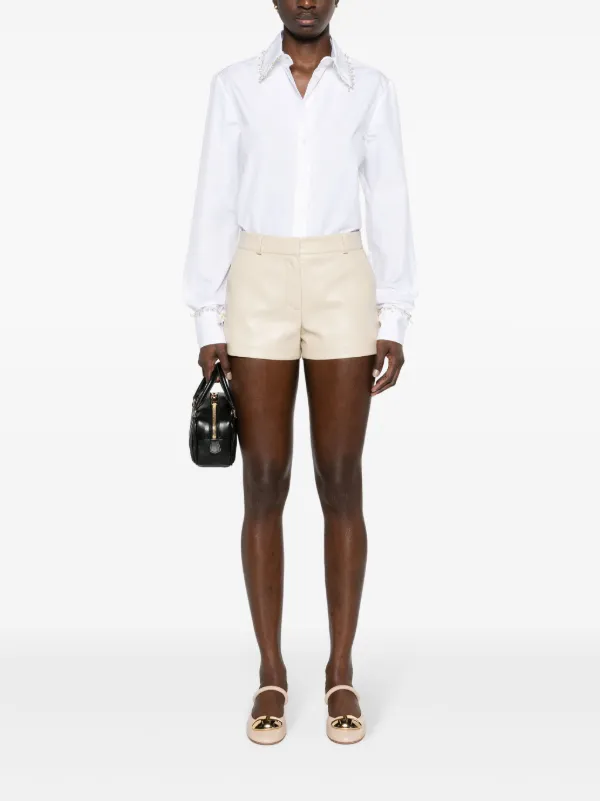 Fabiana Filippi beaded-trim Poplin Shirt | White | FARFETCH JO
