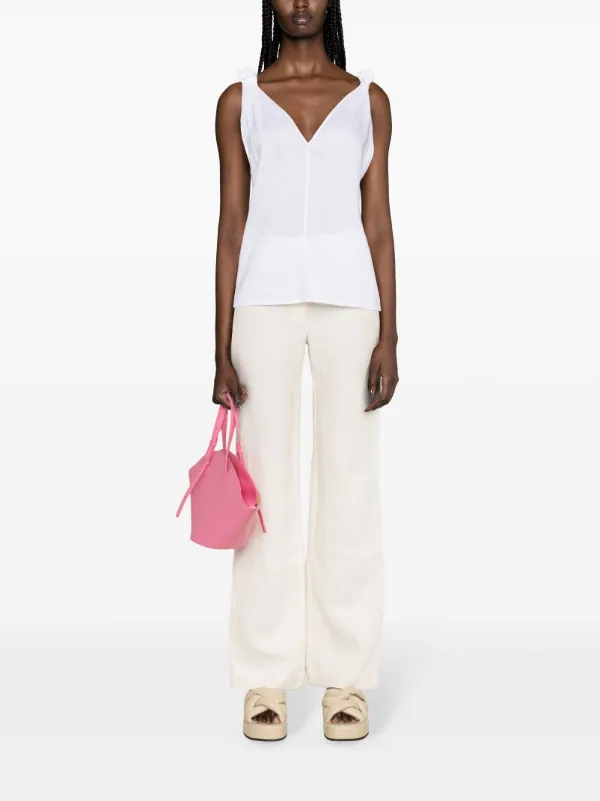 Fabiana Filippi Vネック リネンブラウス | ホワイト | FARFETCH JP Fabiana Filippi Vネック リネンブラウス | ホワイト | FARFETCH JP