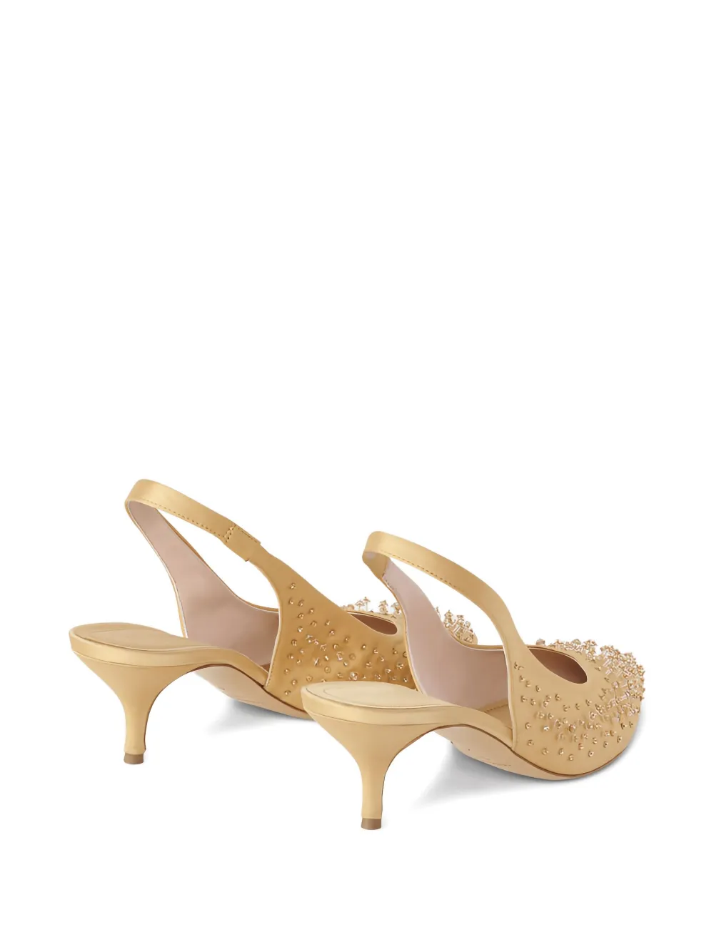 Fabiana Filippi Beaded Slingback Pumps In Yellow