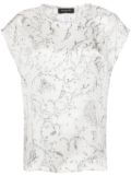 Fabiana Filippi Fabula-print silk satin blouse - White